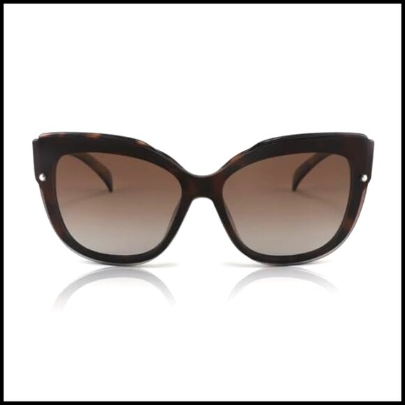 Polarized Cat Eye Sunglasses, Rimless Mirrored Lens, Oversized Retro Style main image 4